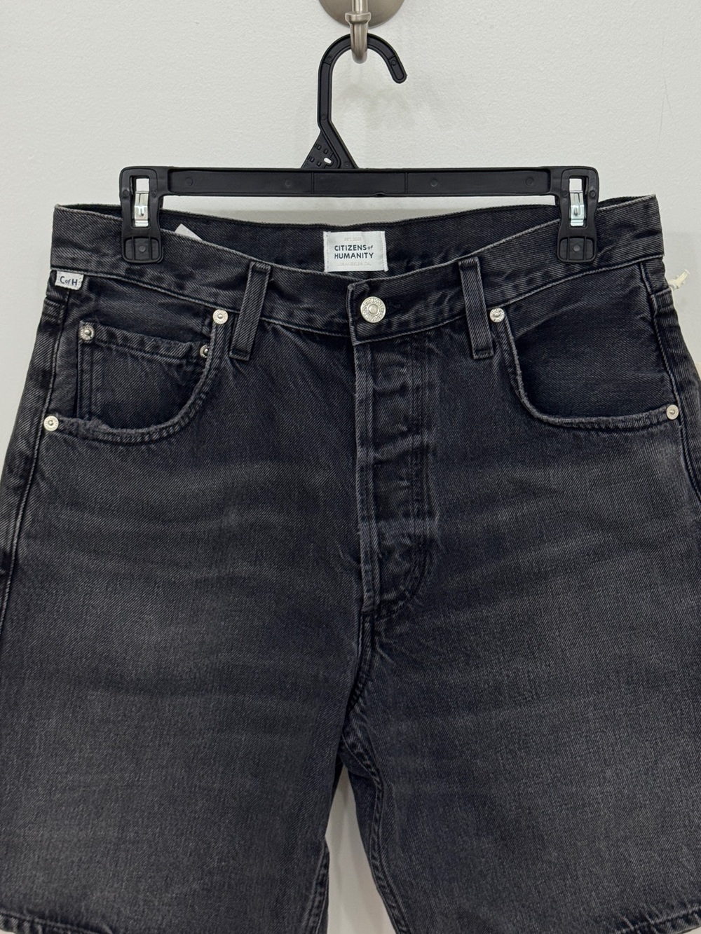 Citizens of Humanity Ayla Jean Shorts Vintage Black size 27 long 9" inseam jorts - Picture 6 of 16
